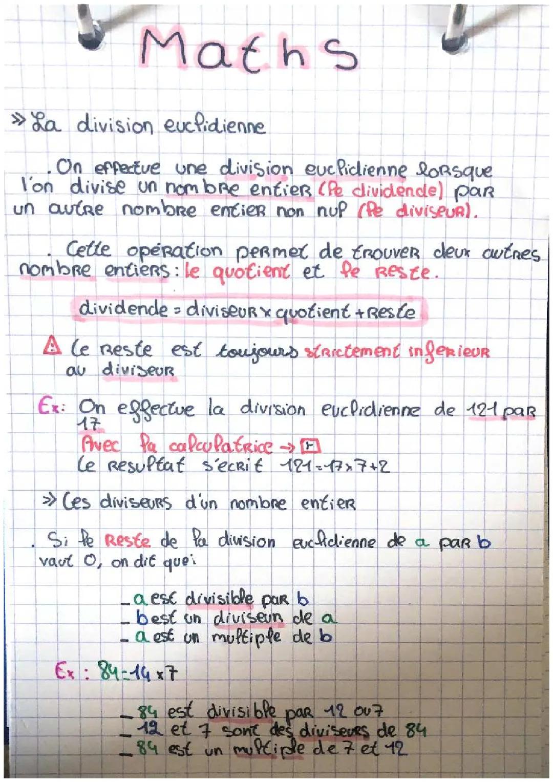 La division euclidienne 