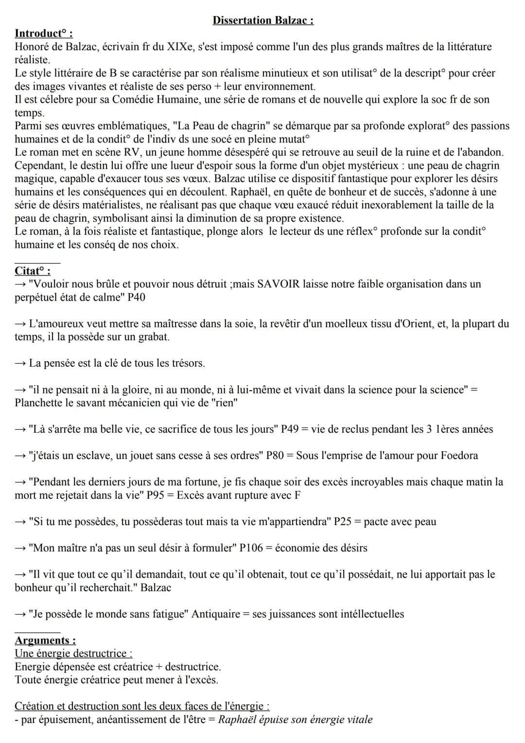 Dissertation Balzac :
Introductᵒ:
Honoré de Balzac, écrivain fr du XIXe, s'est imposé comme l'un des plus grands maîtres de la littérature
r