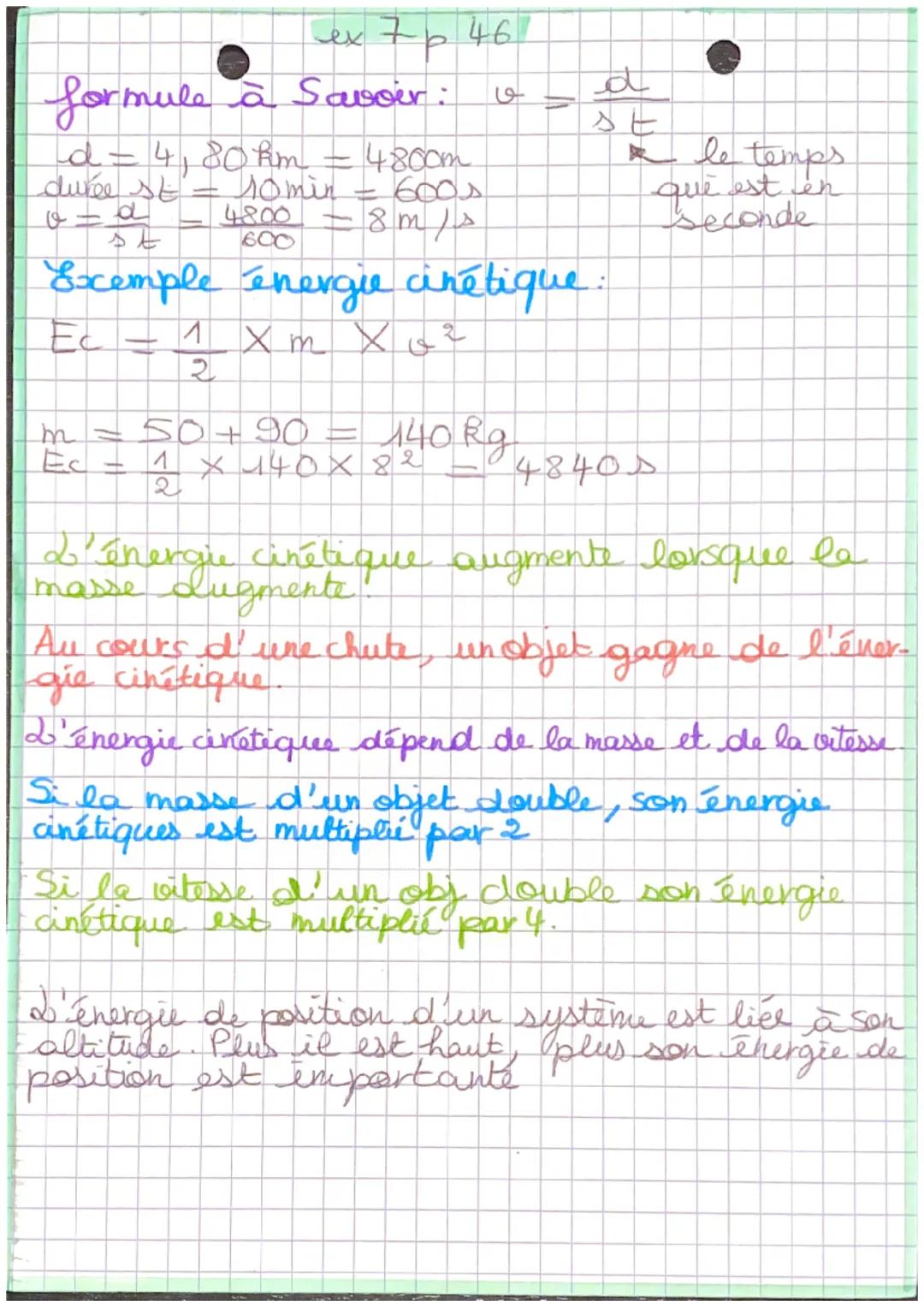 # PHYSIQUE (cour en distanciel)

Ec = Ecimétrique

Ep = E de position

Em = Emécanique

Formule à Savoir:

Energie cinétique

Em = Ec + Ep

