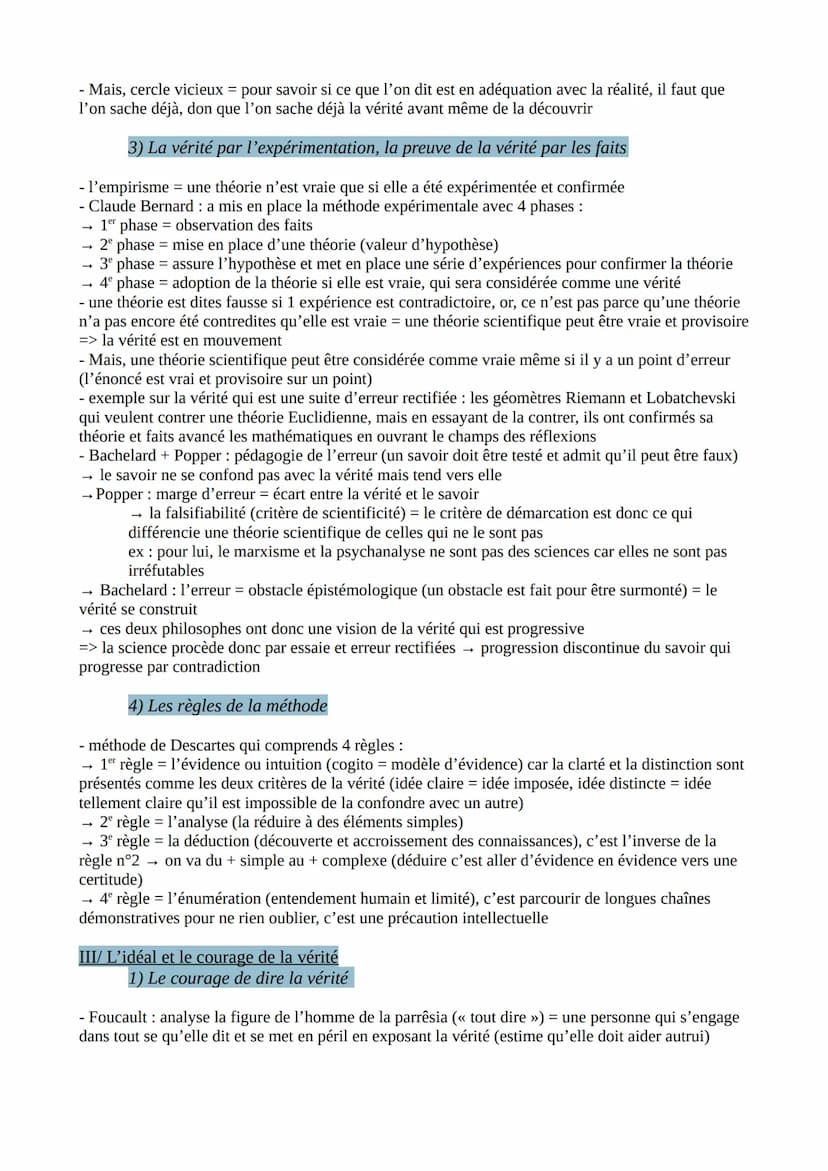 - on ne dis pas les sciences mais LA science (commune à toute science)
=> la science est une démarche rationnelle qui vise à déterminer la v