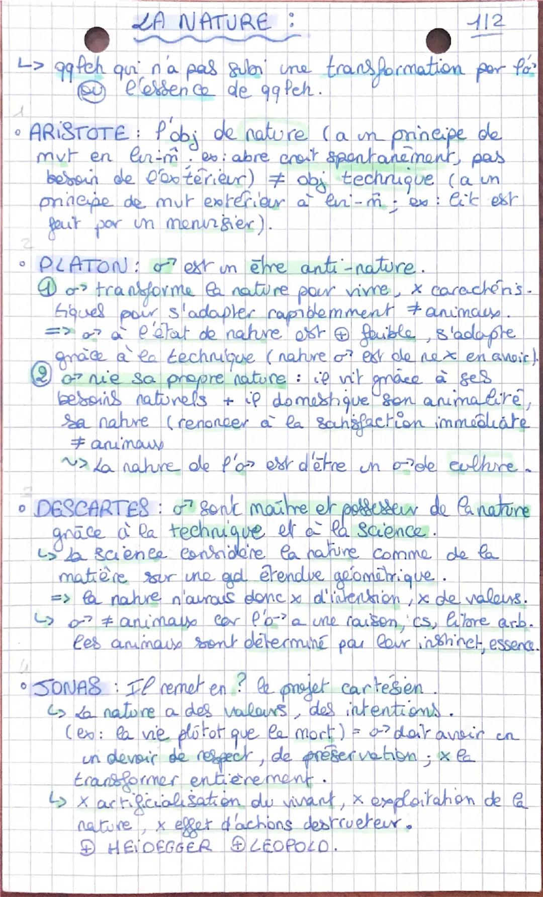 # LA NATURE :
112
> qqfch qui n'a pas subi ine transformation per fo
@l'essence de gatch.

• ARISTOTE: P'obj de nature (a in principe de
mut