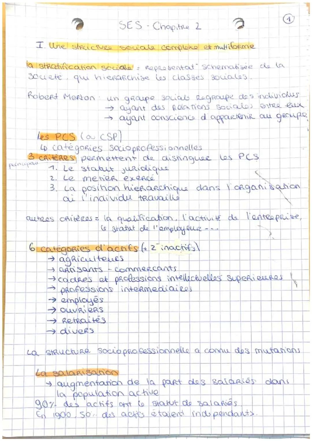 La structure des classes en France - Catégories socioprofessionnelles et évolution depuis 1950