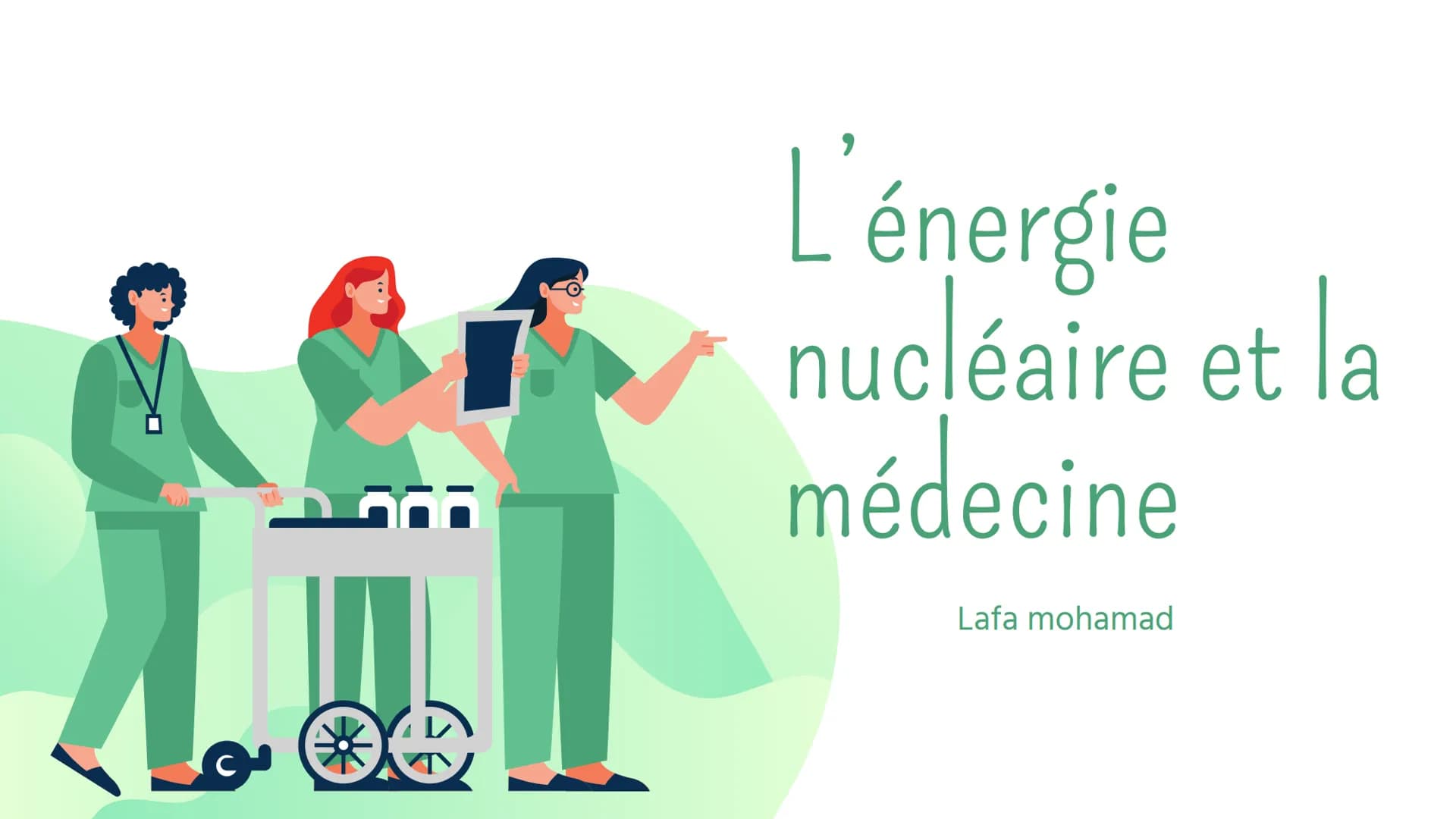 L'énergie
nucléaire et la
médecine
Lafa mohamad Introduction
Quand on pense a l'energie nucleaire, on a toute suite une
image de grande cent