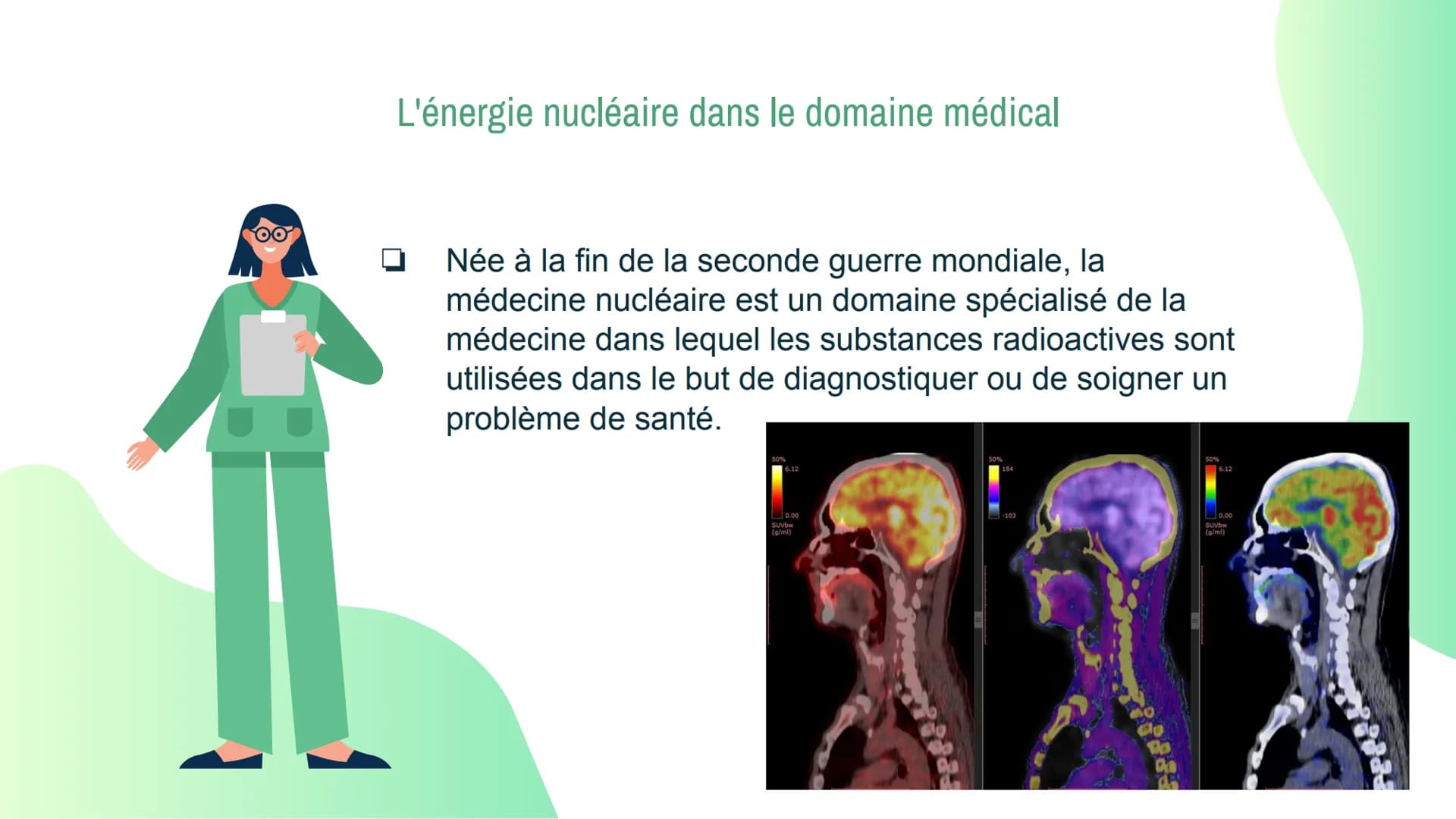 L'énergie
nucléaire et la
médecine
Lafa mohamad Introduction
Quand on pense a l'energie nucleaire, on a toute suite une
image de grande cent