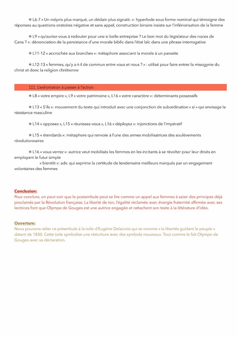 Objet d'étude: La littérature d'idée du XVIe au XVIIIe siècle
SEQ 7: Olympes de Gouges
Déclaration des droits de la femme et de la citoyenne