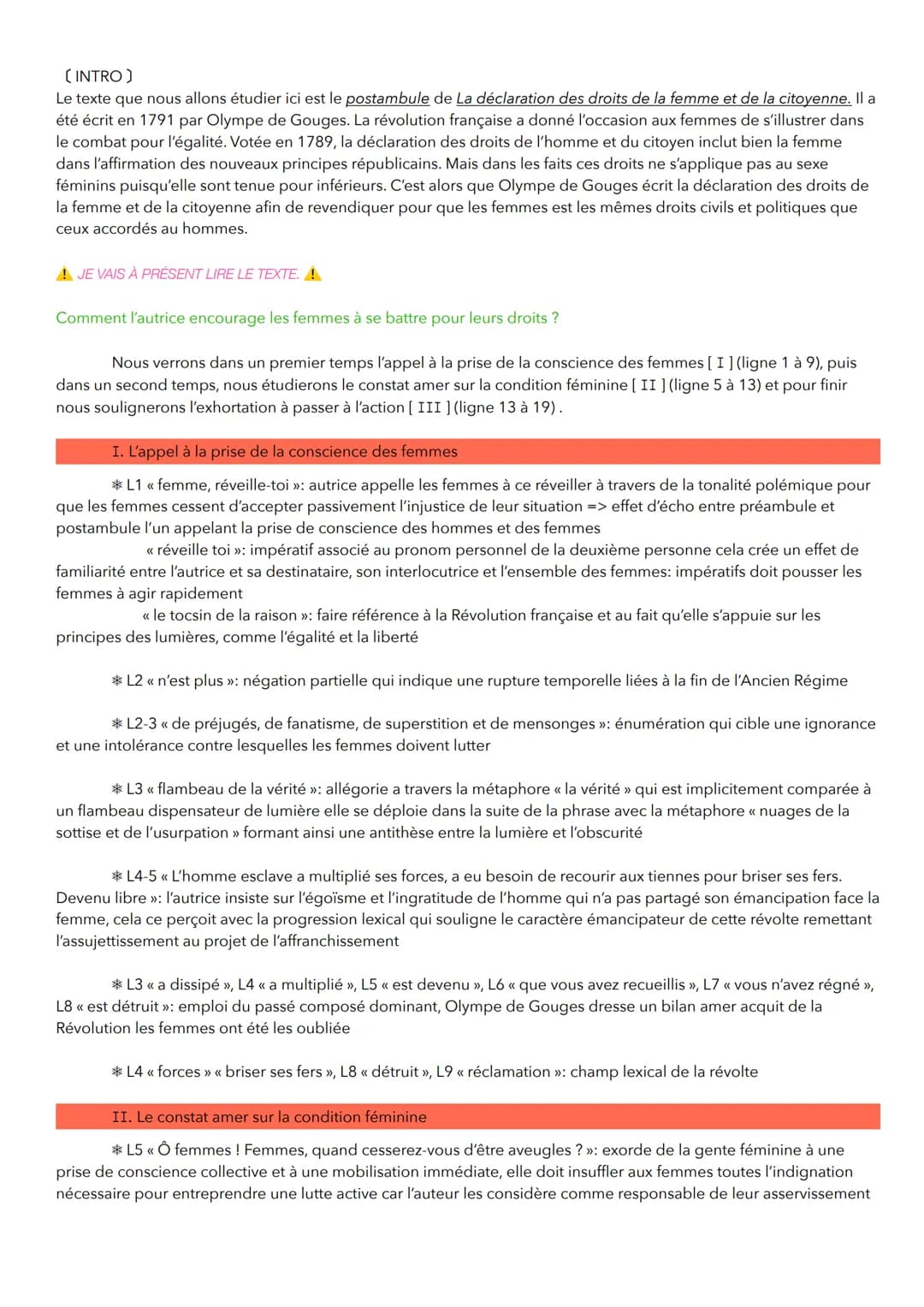 Objet d'étude: La littérature d'idée du XVIe au XVIIIe siècle
SEQ 7: Olympes de Gouges
Déclaration des droits de la femme et de la citoyenne