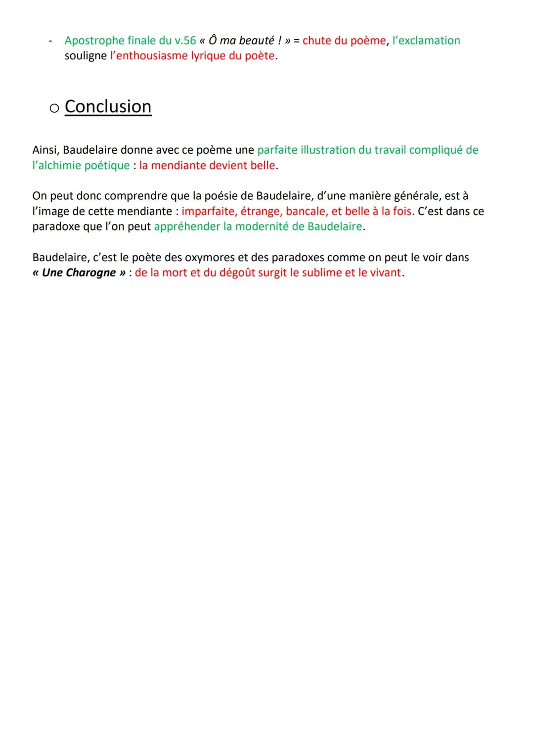 ORAL - TEXTE 3 : Fleurs du Mal - POÉSIE :
<< A une mendiante rousse >>
o Introduction :
1. PRÉSENTATION : Charles Baudelaire est un poète à 