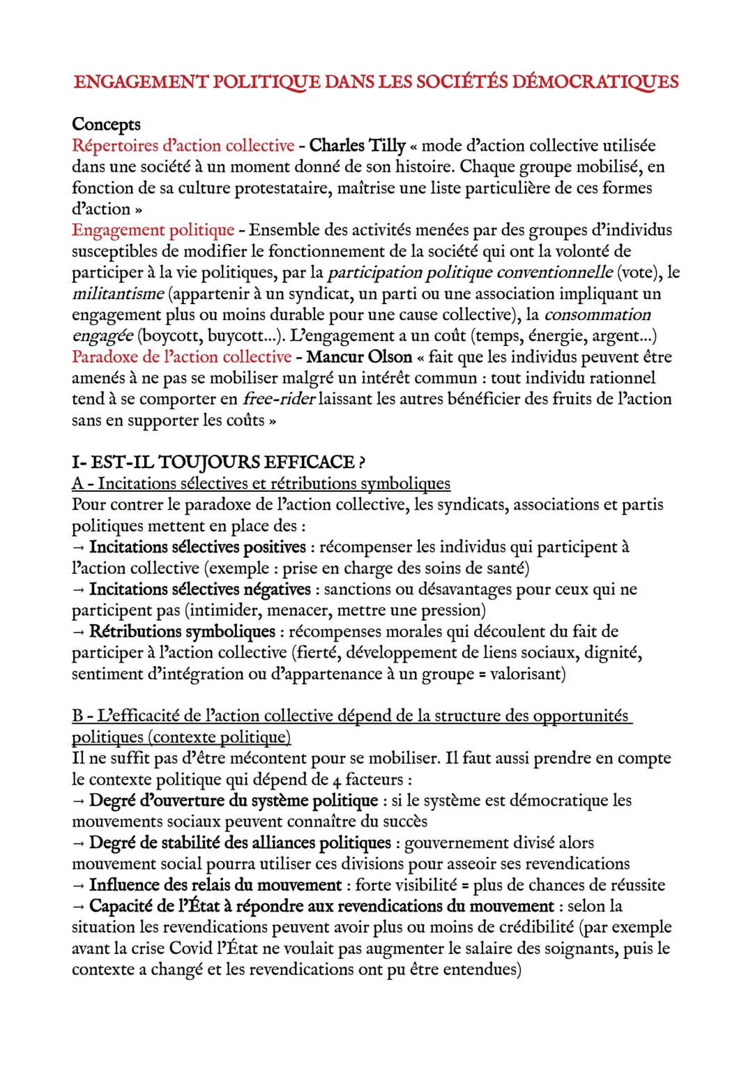 ENGAGEMENT POLITIQUE DANS LES SOCIÉTÉS DÉMOCRATIQUES
Concepts
<<
Répertoires d'action collective - Charles Tilly « mode d'action collective 