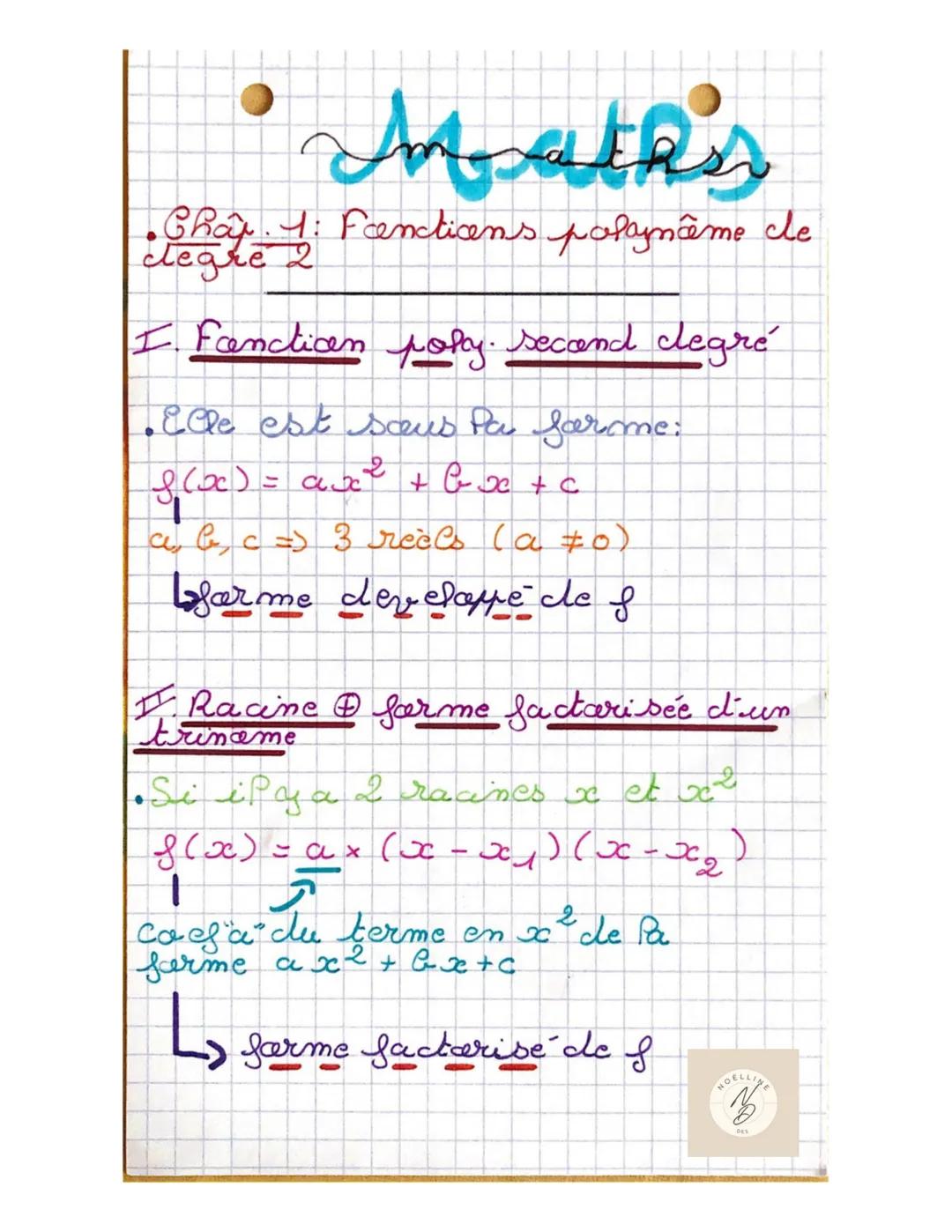 - Mathis
- Châp 4: Fencticens polajnême cle
legre 2
I. Fancticen poly. Second legré
- Elle est seus Pa farme:
$8(00) (x) = = ax + b x + c$
$