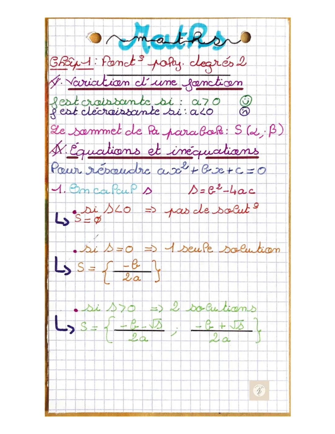- Mathis
- Châp 4: Fencticens polajnême cle
legre 2
I. Fancticen poly. Second legré
- Elle est seus Pa farme:
$8(00) (x) = = ax + b x + c$
$