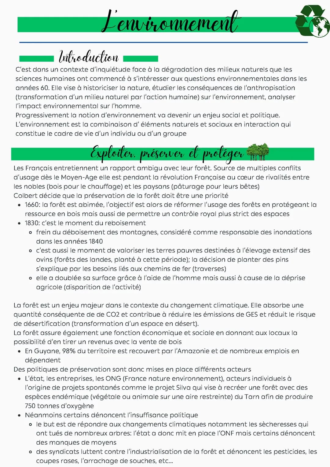 L'environnement 