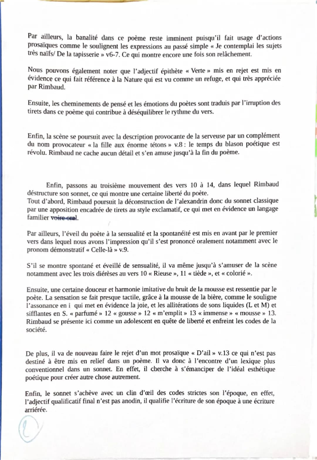11/16
Au Cabaret-vert
aurob. + feut novial),
Depuis huit jours, j'avais déchiré mes bottines rimes croisé
Aux cailloux des chemins. J'entrai