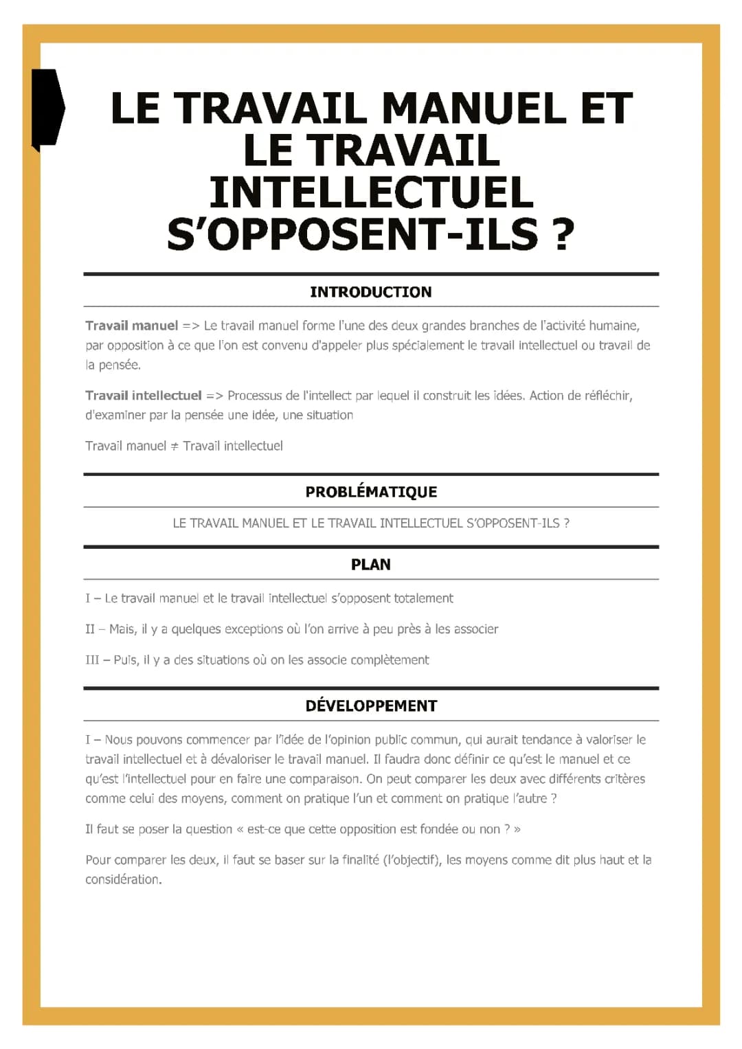 Liste métiers manuels et intellectuels : importance et exemples