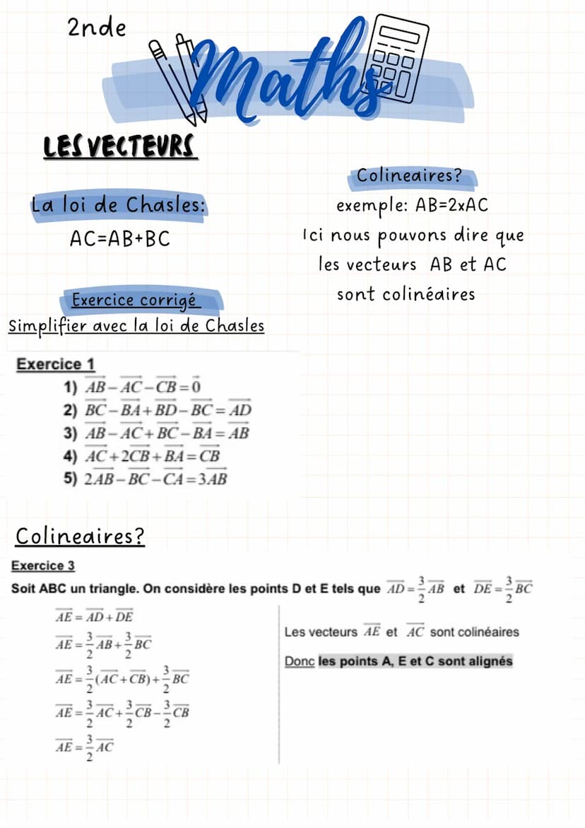 
<h2 id="laloidechasles">La loi de Chasles</h2>
<p>La loi de Chasles est une relation vectorielle qui stipule que pour un triangle ABC, le v