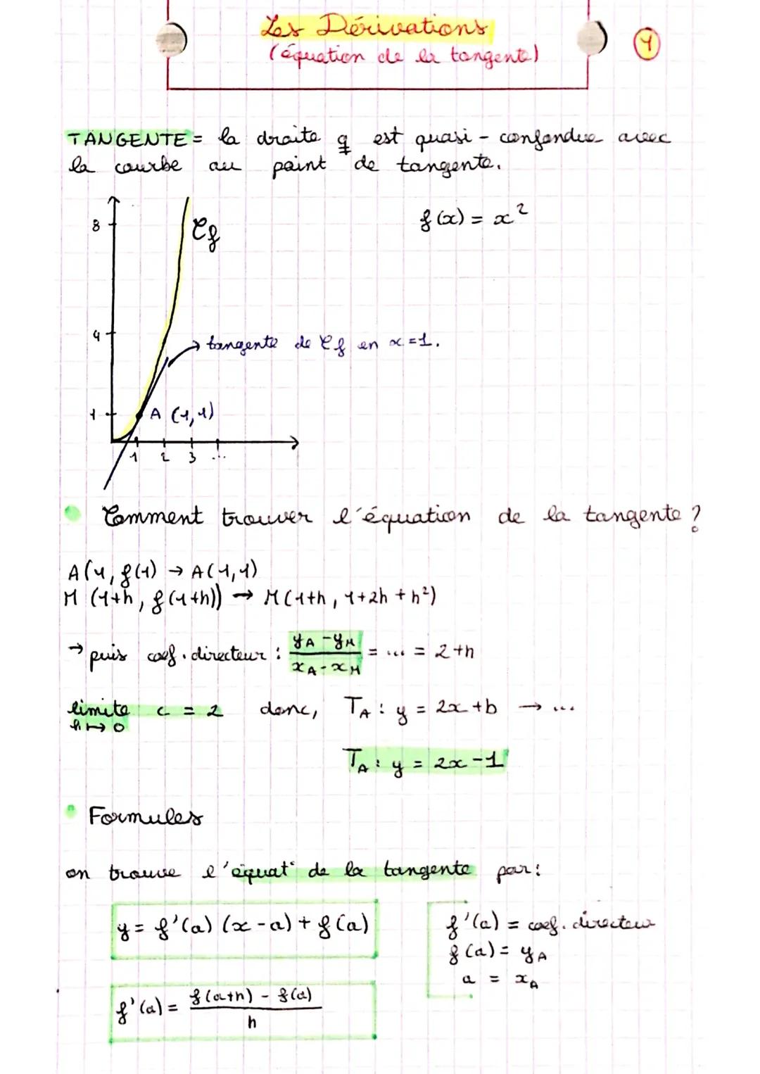 La derivat d'1 formule

Formules

*$(x^2)' = 2x$
*$(x^3)' = 3x^2$
*$(x^m)' = mx^{m-1}$
*$(ax+b)' = a$
*$(b)' = 0$
*$(\sqrt{x})' = \frac{1}{2