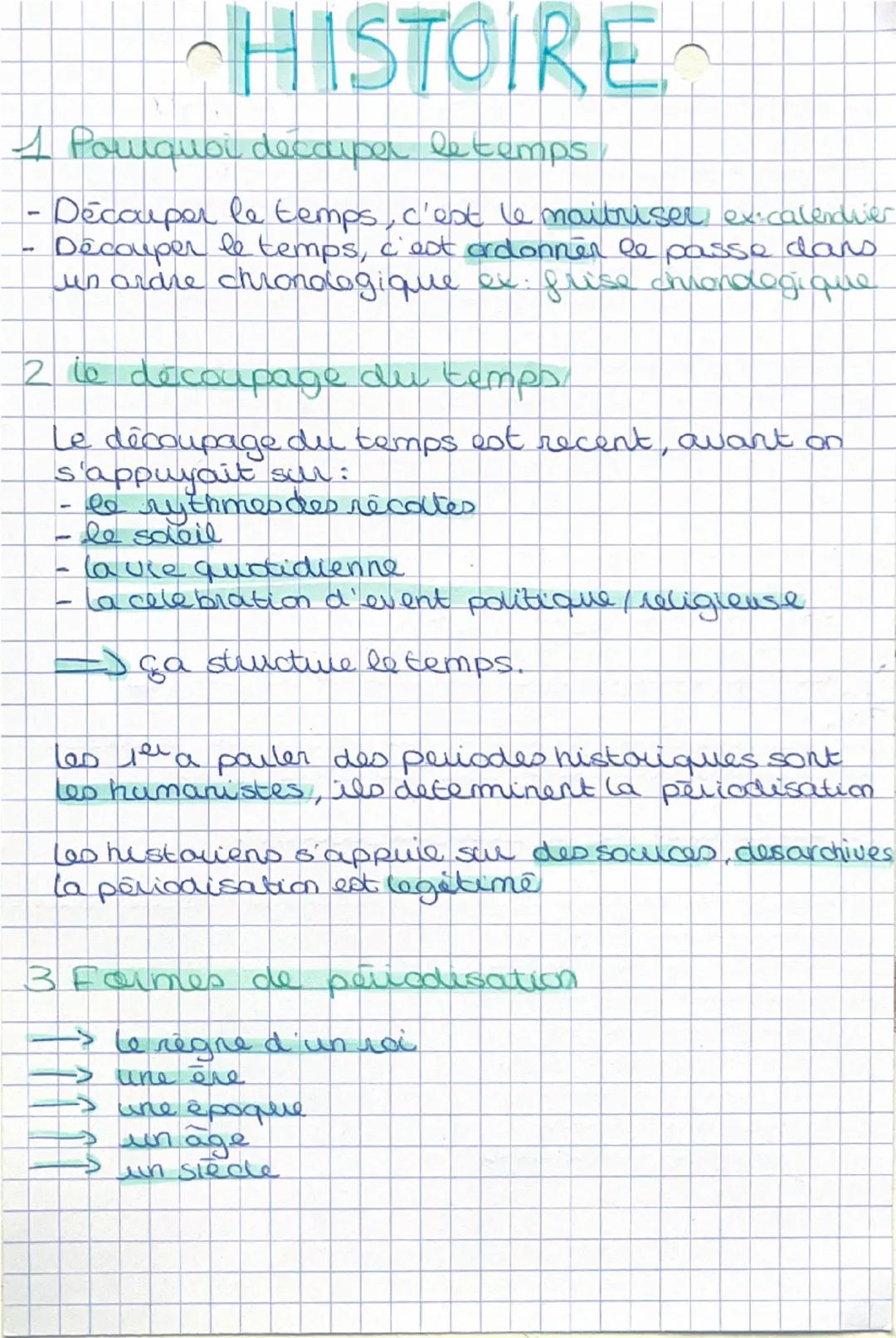 HISTOIRE
1 Pourquoi decouper le temps.
1
- Découper le temps, c'est le maitriser ex-calendrier
Découper le temps, c'est ordonner le passe da