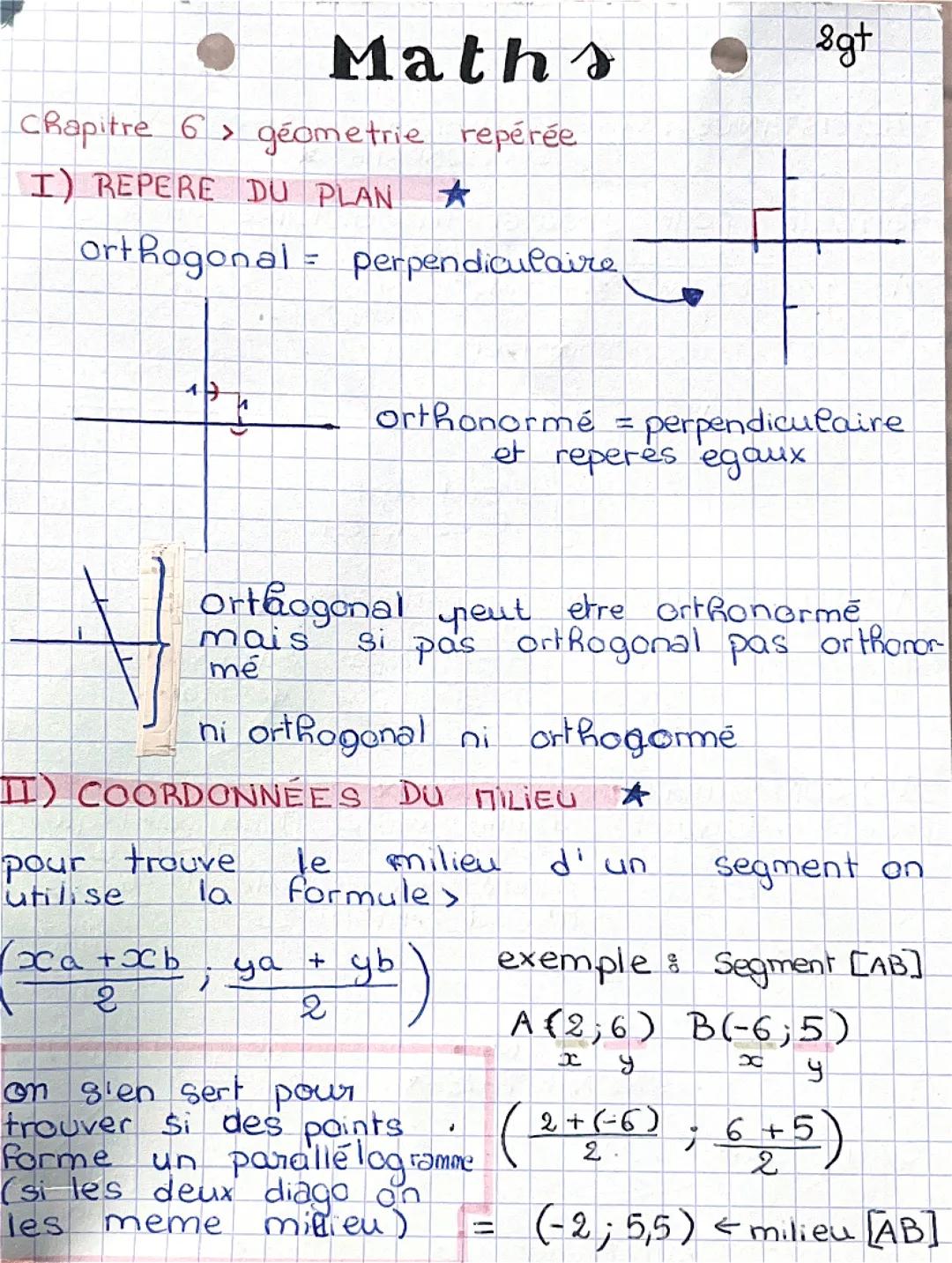 Géométrie repérer 