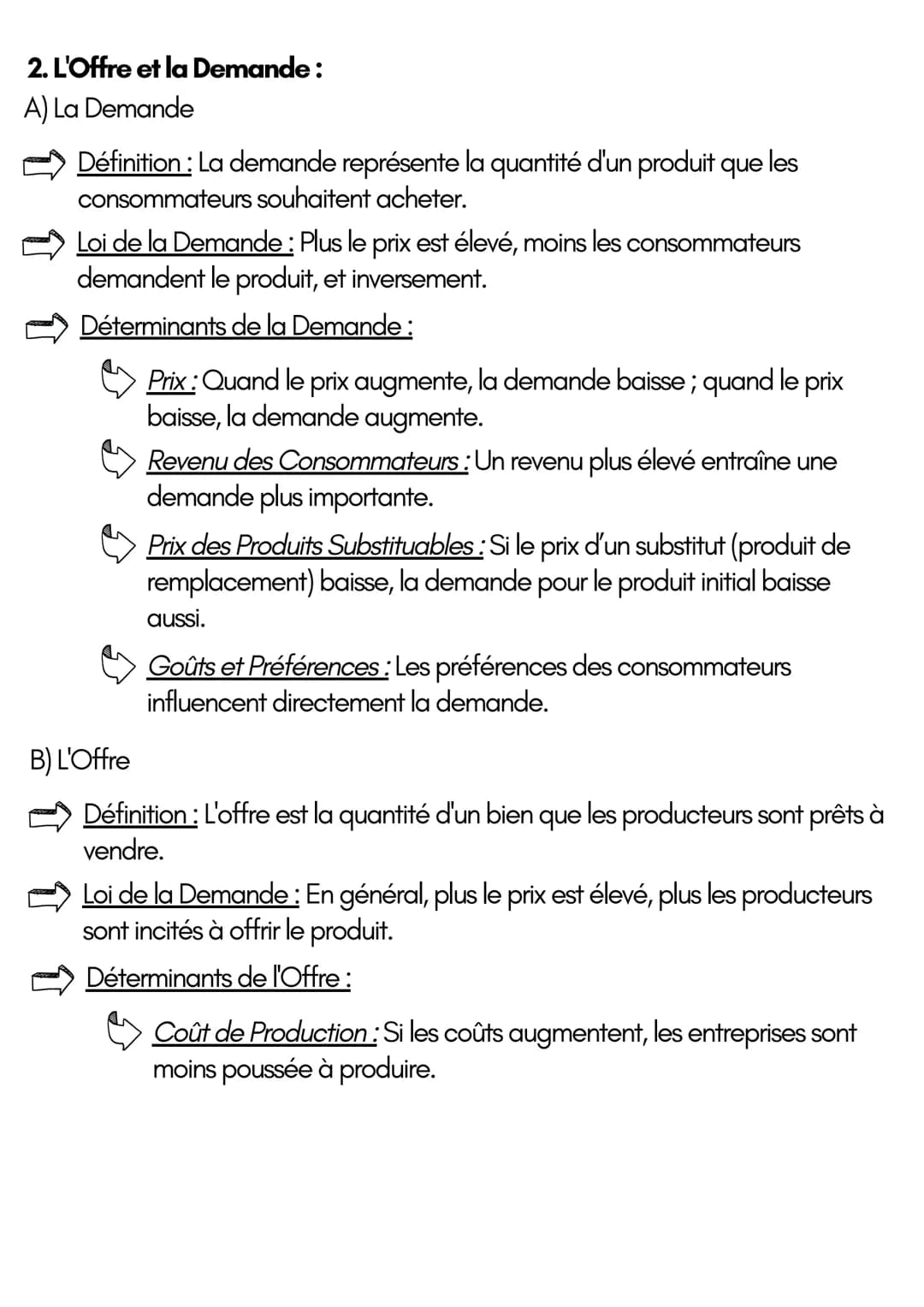 LE FONCTIONNEMENT D'UN MARCHÉ
CONCURRENTIEL
1. Les Principes du Marché Concurrentiel:
A) Les conditions de la Concurrence Pure et Parfaite (