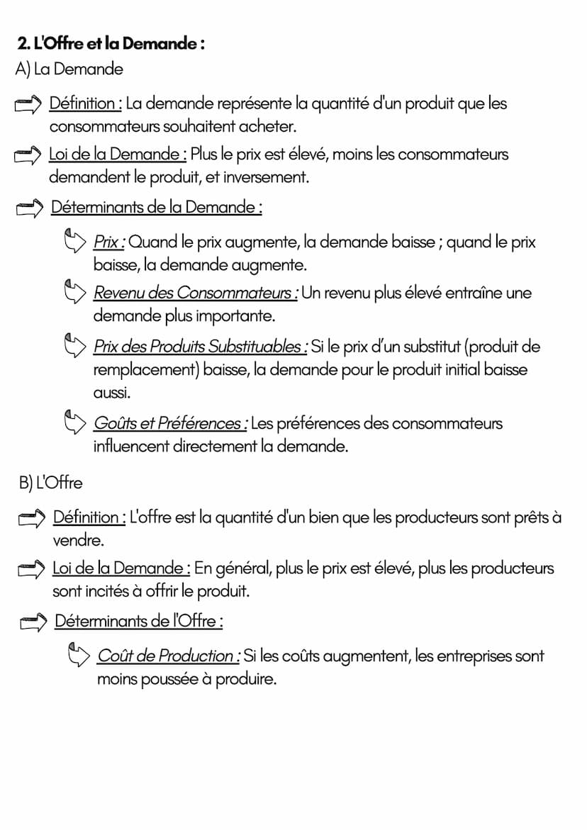 LE FONCTIONNEMENT D'UN MARCHÉ
CONCURRENTIEL
1. Les Principes du Marché Concurrentiel:
A) Les conditions de la Concurrence Pure et Parfaite (