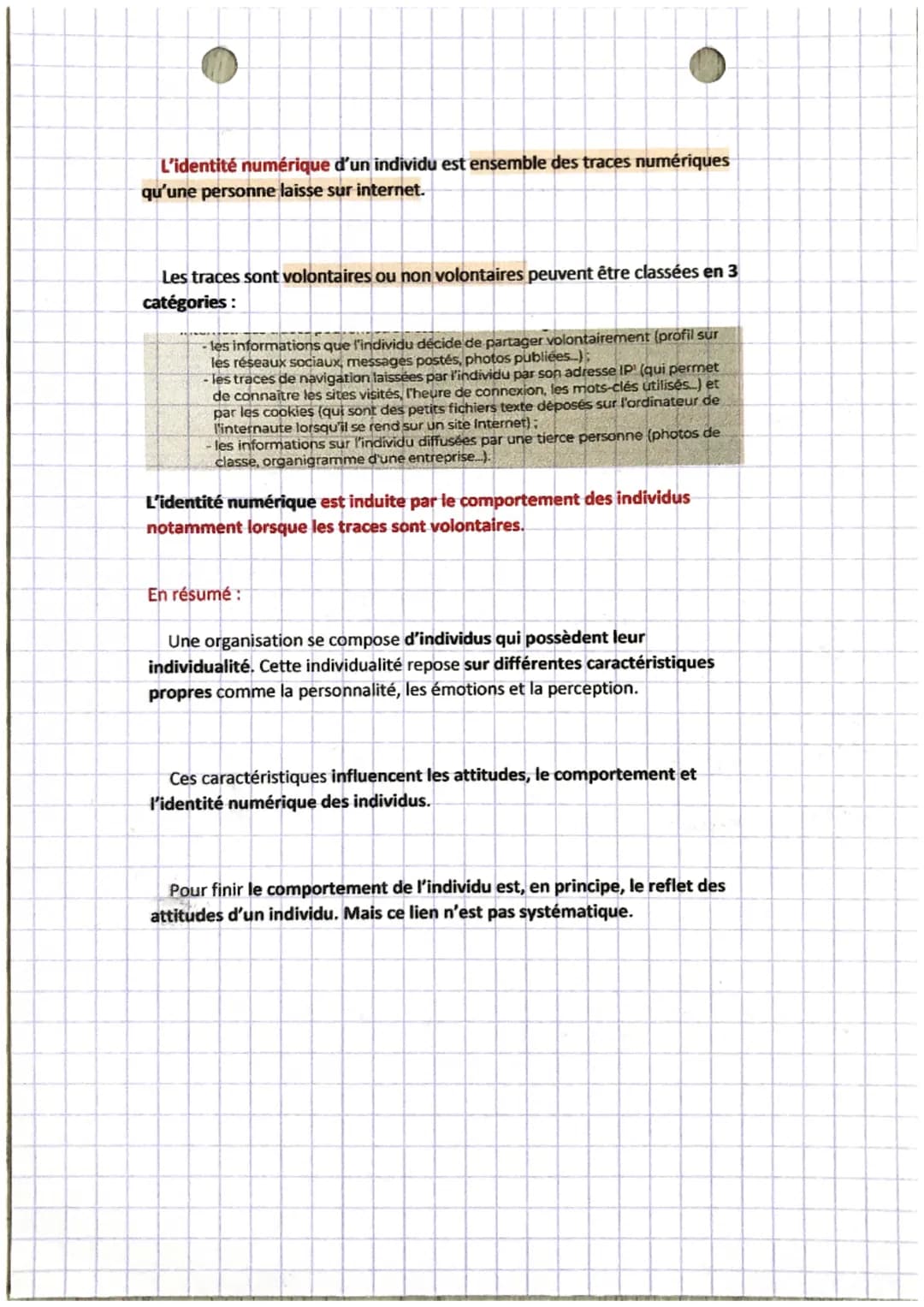gestion
chapitre 2
LA PERSONNALITÉ : est l'ensemble des caractéristiques qui définissent
l'individualité d'une personne et permet de la dist
