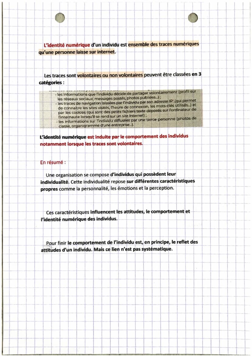 gestion
chapitre 2
LA PERSONNALITÉ : est l'ensemble des caractéristiques qui définissent
l'individualité d'une personne et permet de la dist