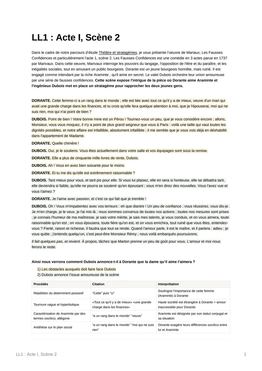 LL1: Acte I, Scène 2
Dans le cadre de notre parcours d'étude Théâtre et stratagèmes, je vous présente l'oeuvre de Mariaux, Les Fausses
Confi