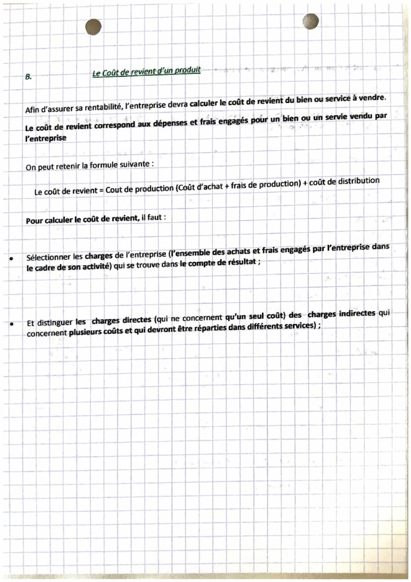 gestion!
chapitre 16
1.
6.
1.
A.
Le prix, le coût, les charges et la marge d'un produit
Le prix de vente
Le prix de vente est le prix propos