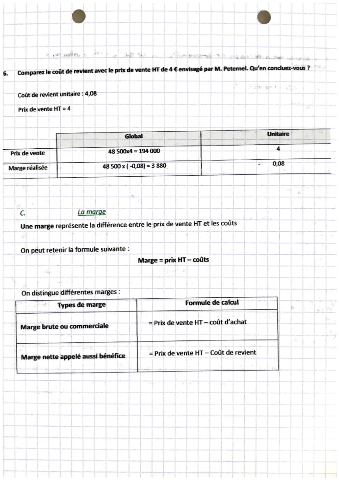 gestion!
chapitre 16
1.
6.
1.
A.
Le prix, le coût, les charges et la marge d'un produit
Le prix de vente
Le prix de vente est le prix propos