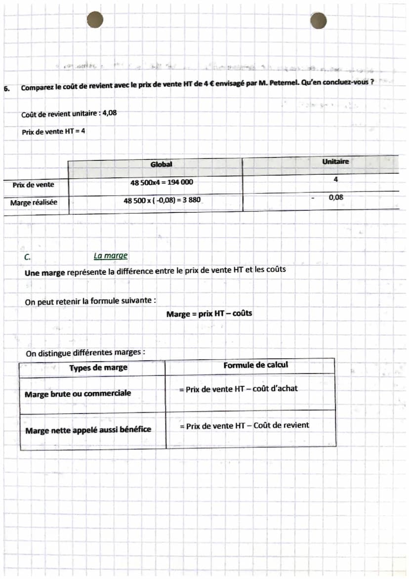 gestion!
chapitre 16
1.
6.
1.
A.
Le prix, le coût, les charges et la marge d'un produit
Le prix de vente
Le prix de vente est le prix propos