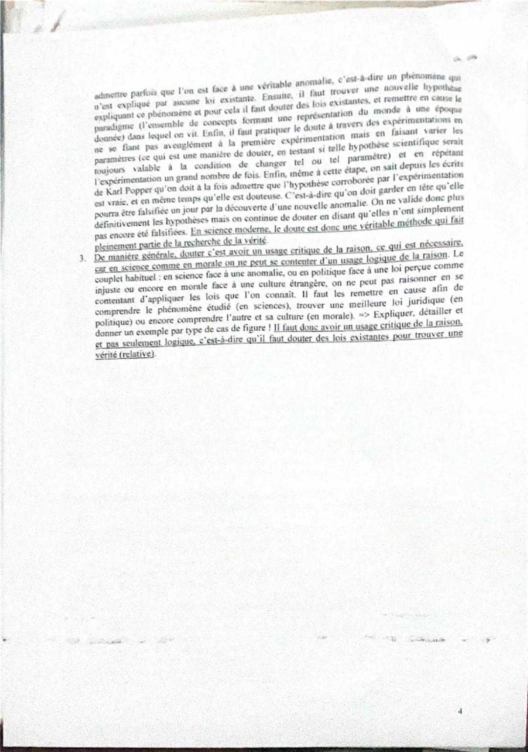 Corrigé - Douter, est-ce renoncer à la vérité ?
ANALYSE AU BROUILLON
• Il faut d'abord définir les termes afin d'expliquer le sens du sujet 