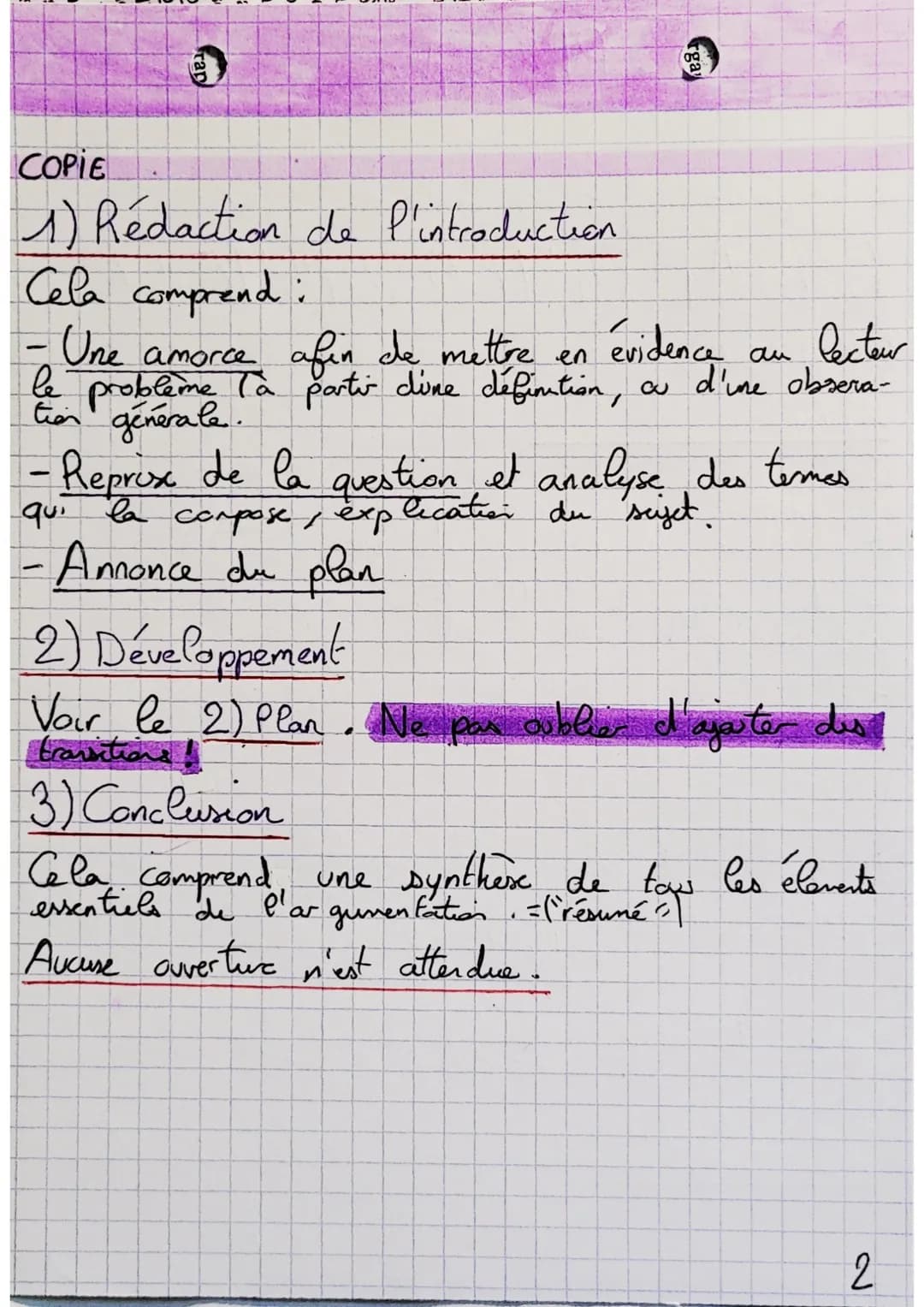 • Philosophie
Méthodologie
ESSAL PHILOSOPHIQUE
BROUILLON
1) Analyse du sujet
Cela comprend :
- définir les notions et temes utilises
- être 