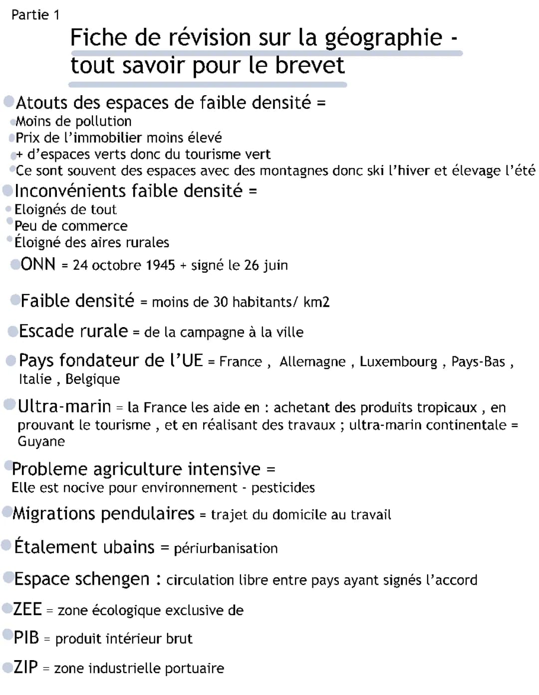 brevet géographie 
