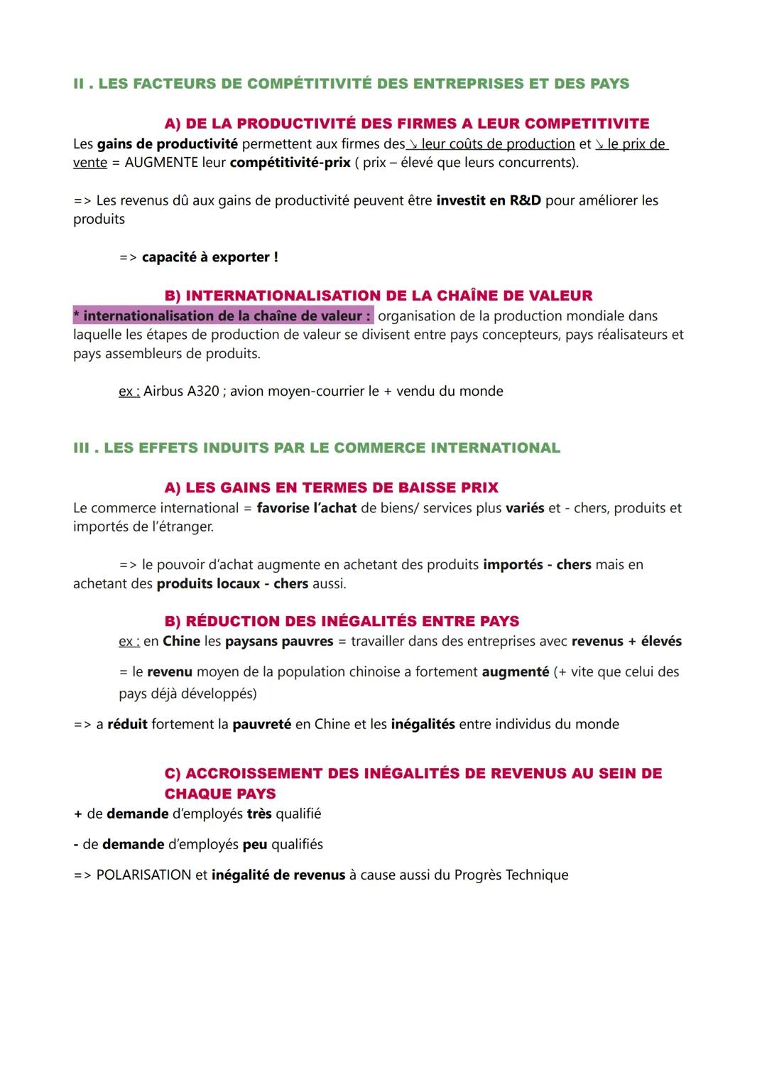 CH 3:
LES FONDEMENTS DU COMMERCE INTERNATIONAL ET
L'INTERNATIONALISATION DE LA PRODUCTION
-économie-
COMMERCE INTERNATIONAL = Tous les échan
