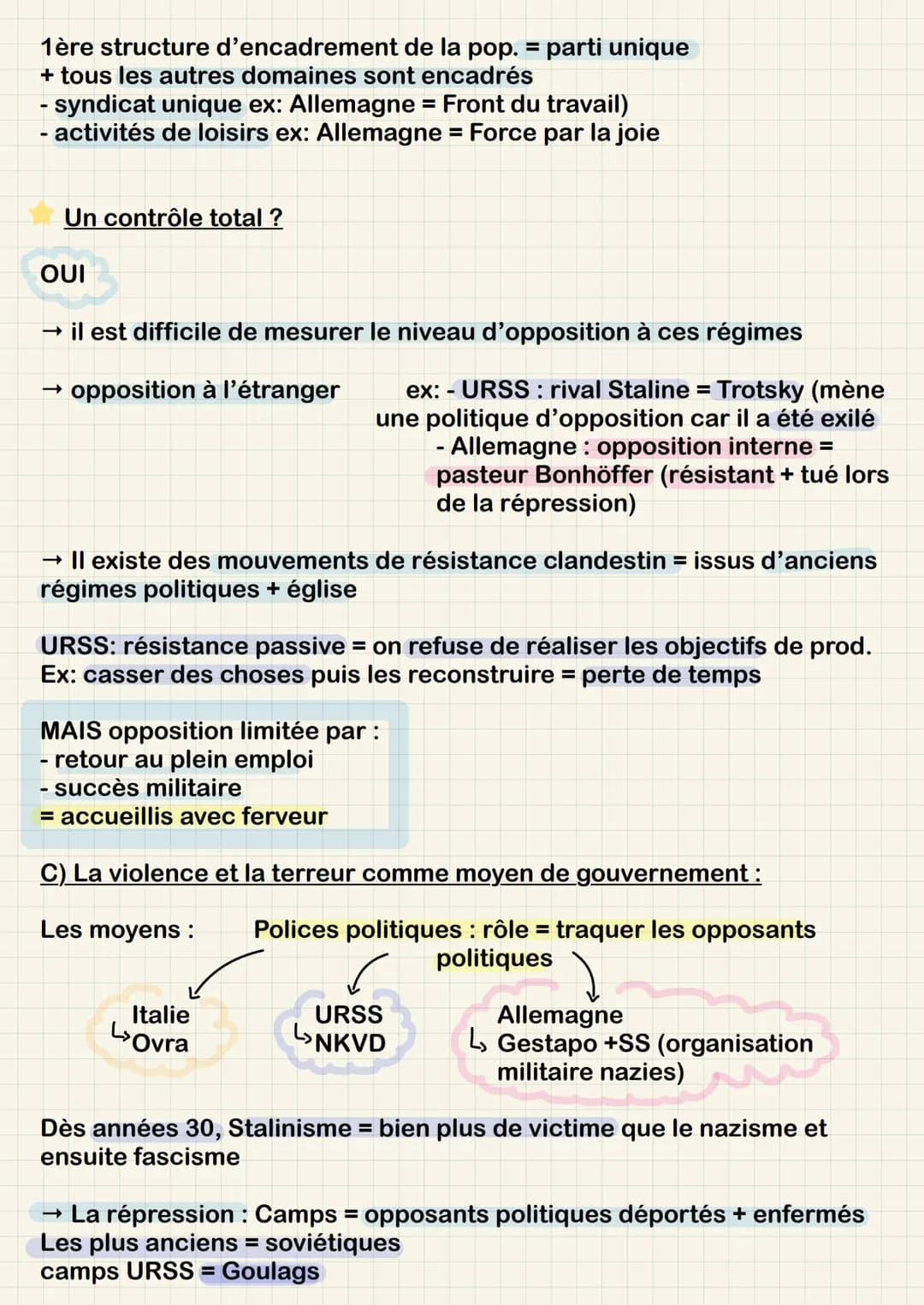 Chapitre 2 Les régimes totalitaires
1ère Guerre mondiale + crise de 1929 = favorisent nouveaux régimes
politiques :
Intro
:
- fascisme en It