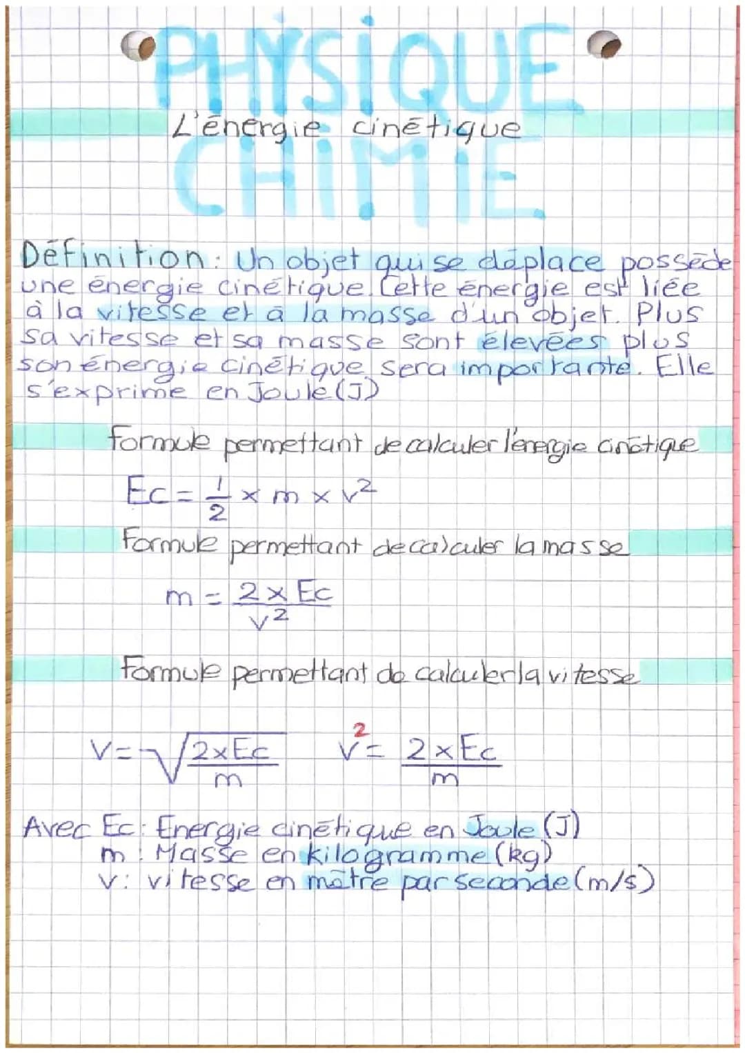 Comment Calculer la Vitesse et l'énergie Cinétique Facilement