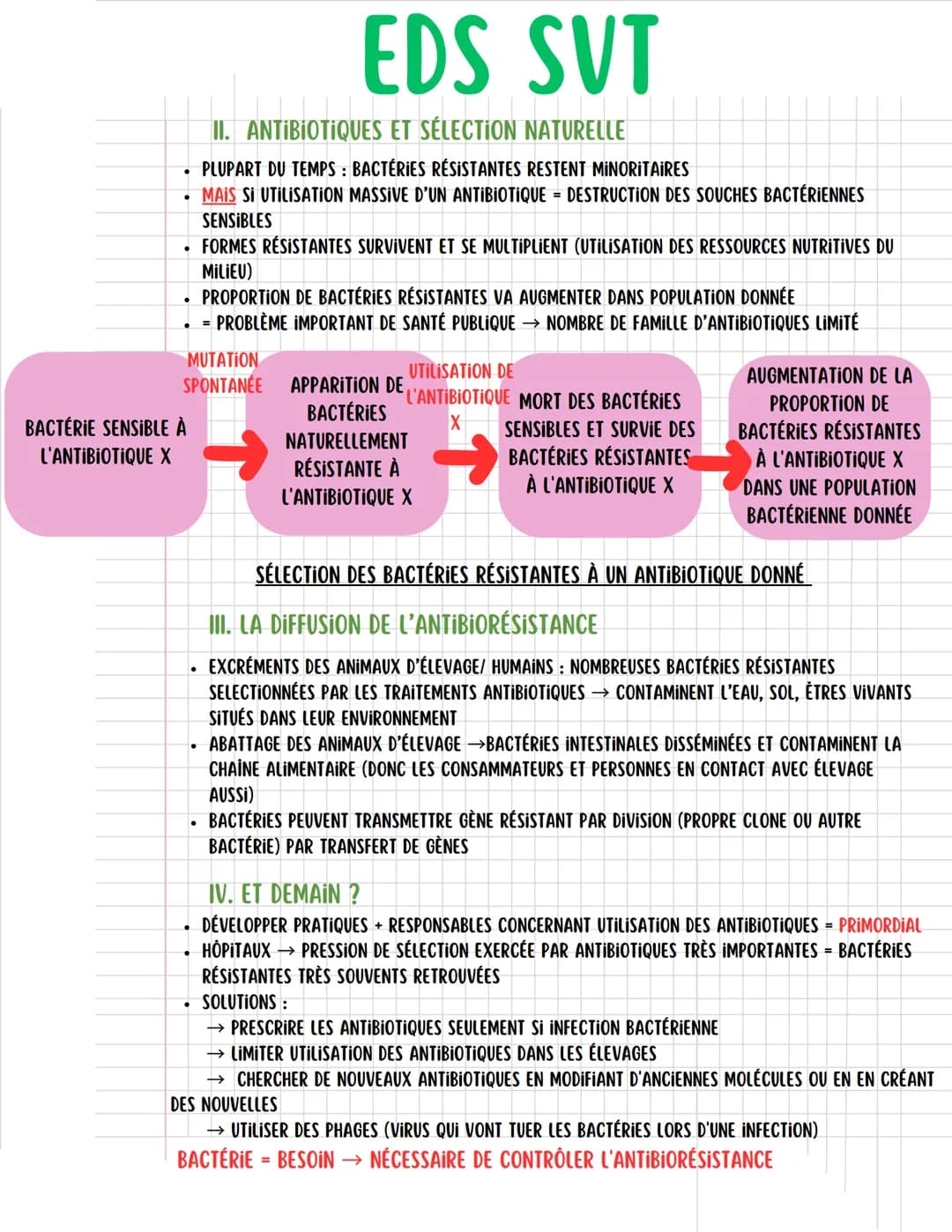 --- OCR Start ---
EDS SVT
CHAP. 9: VARIATION GÉNÉTIQUE BACTÉRIENNE ET RÉSISTANCE AUX ANTIBIOTIQUES
INTRODUCTION:
• BACTÉRIES : ÊTRES VIVANTS