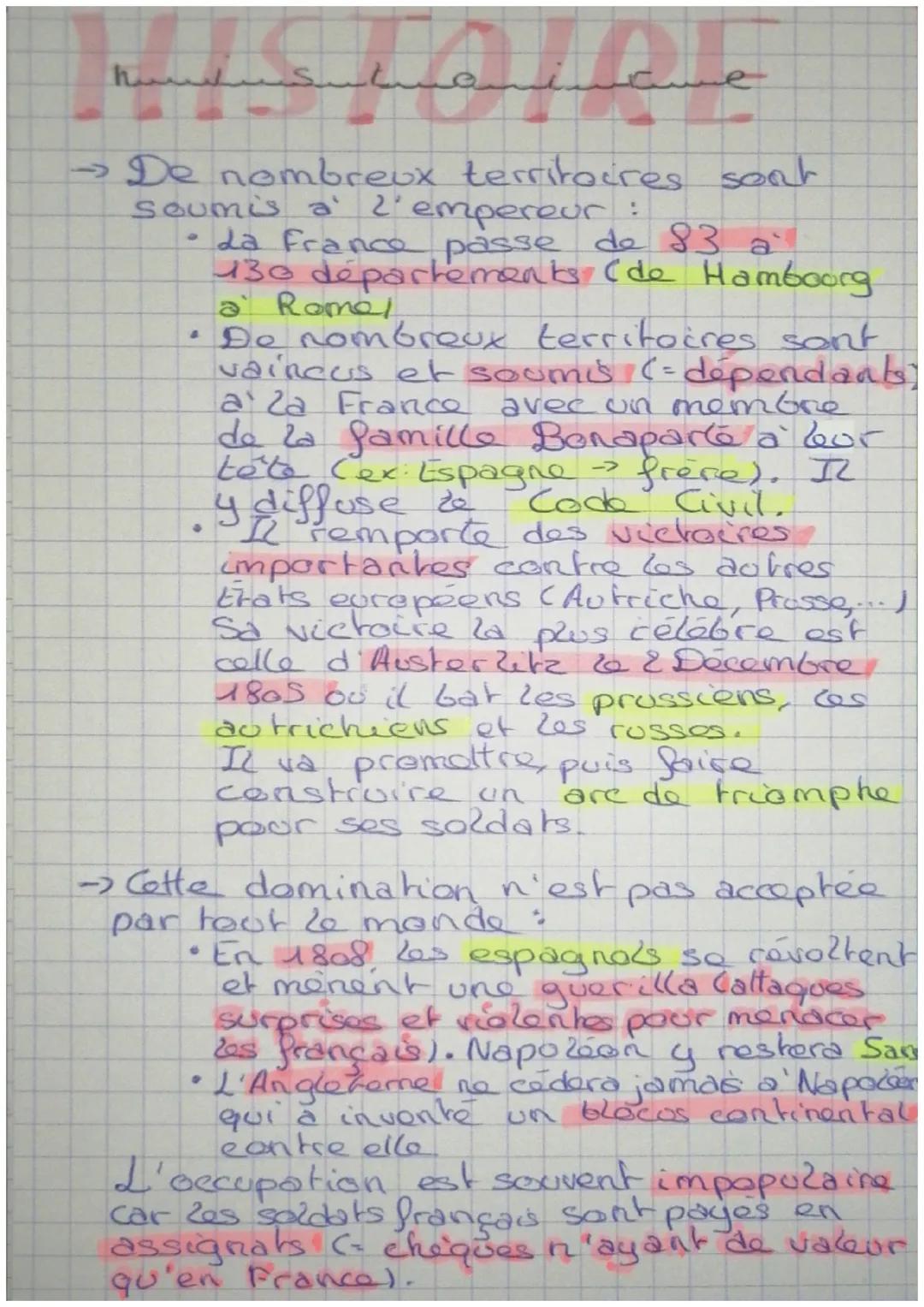 # HISTOIRE

Ordre Napoléonien (1799-1815)
Nouvel ordre politique
→Les réalisations de NB sont nombreuse
*   Création des lycées pour former 