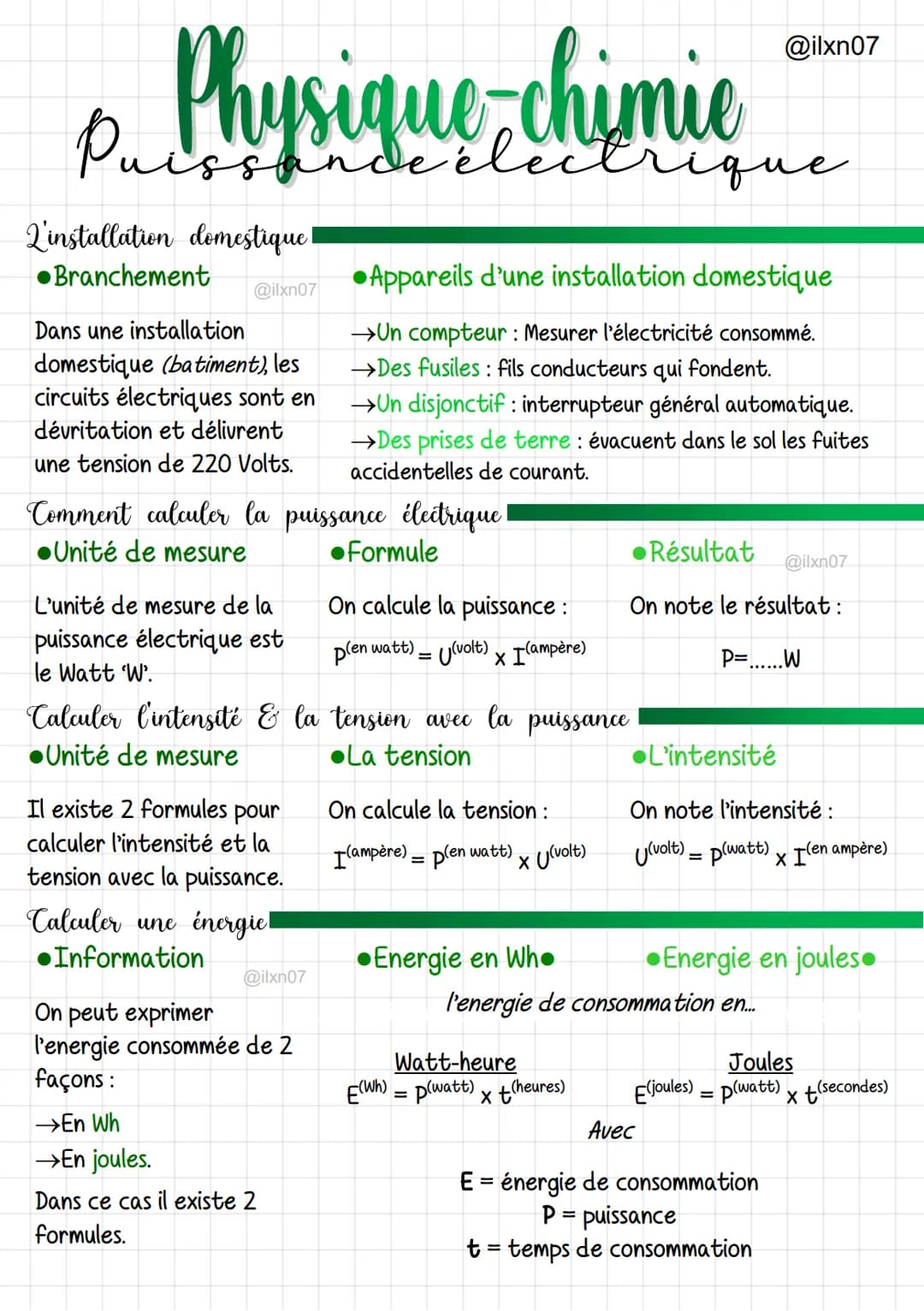 Physique-chimie
L'installation domestique !
Branchement
@ilxn07
Dans une installation
domestique (batiment), les
circuits électriques sont e