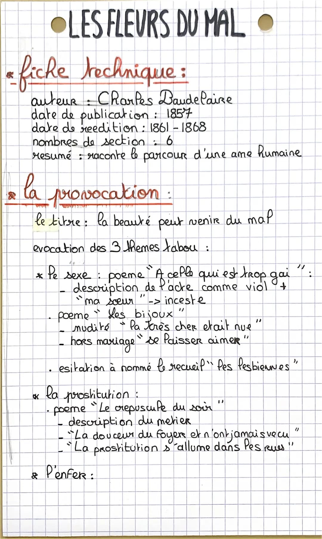 • LES FLEURS Du Mal
Baudelaire
Charles Baudelaire :
16
: naissance à Paris, France
1821
1827
1842
: son père meurt abRs qu'il n'a que 6 ans
