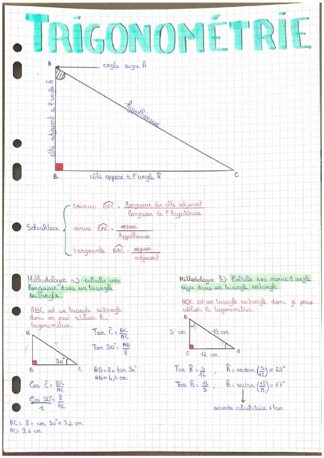 Comment Calculer les Côtés et Angles d'un Triangle Rectangle