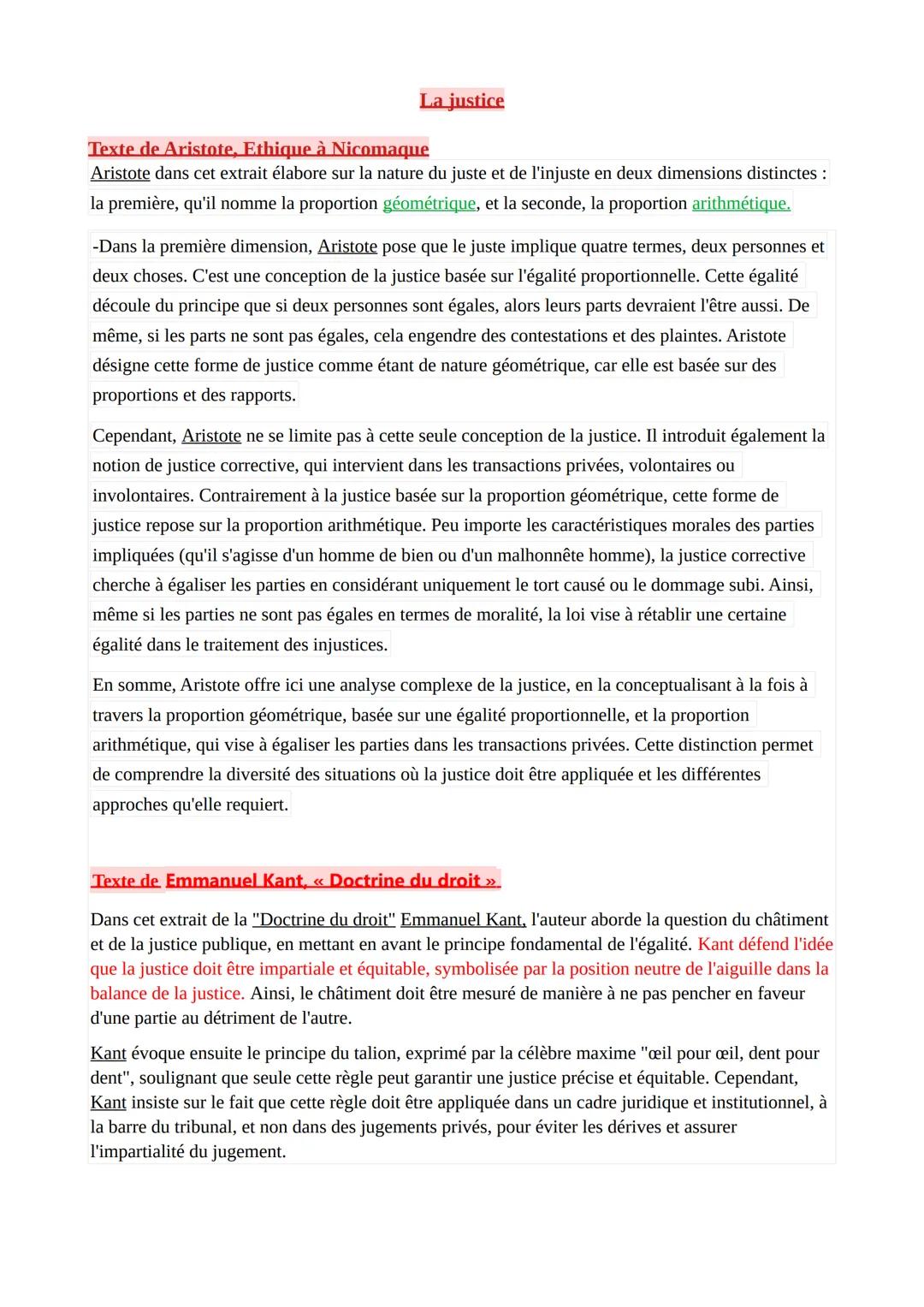 La justice
Texte de Aristote, Ethique à Nicomaque
Aristote dans cet extrait élabore sur la nature du juste et de l'injuste en deux dimension