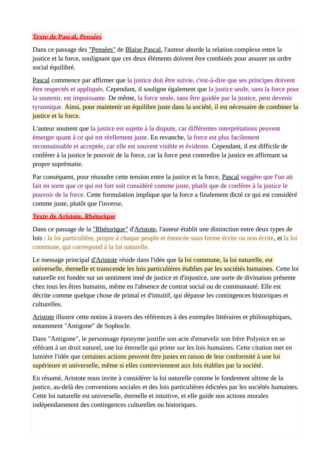 La justice
Texte de Aristote, Ethique à Nicomaque
Aristote dans cet extrait élabore sur la nature du juste et de l'injuste en deux dimension