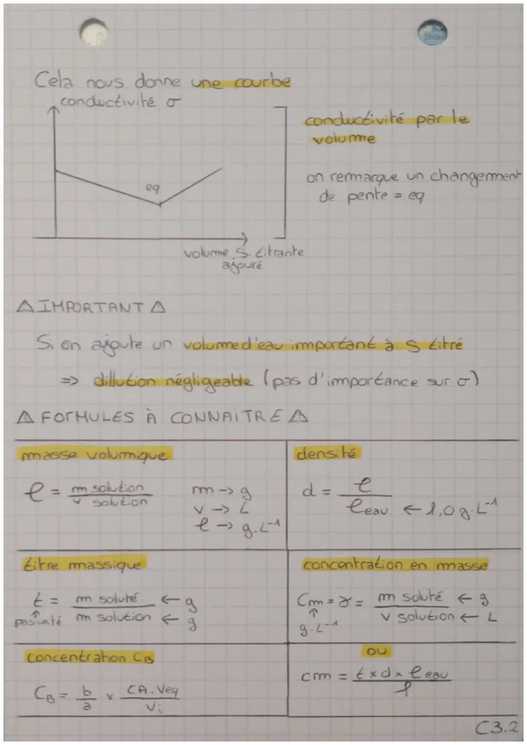 methode de
suivind un titrage
A DEFINITIONS A
Dosage on cherche la concentration d'une espèce
dissoute dans une solution
Titrage →
création 