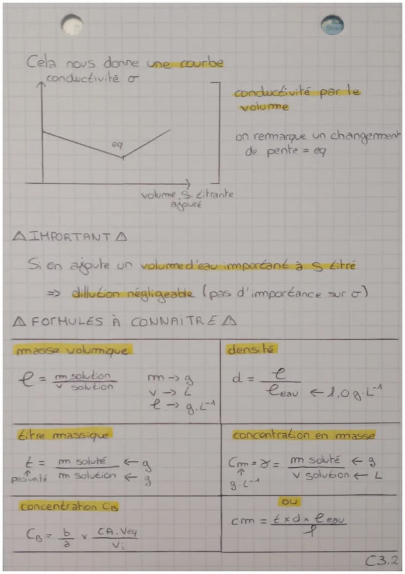 methode de
suivind un titrage
A DEFINITIONS A
Dosage on cherche la concentration d'une espèce
dissoute dans une solution
Titrage →
création 