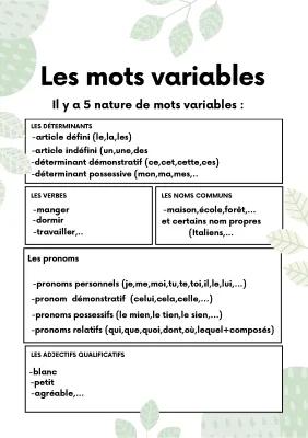 Know Les mots variables  thumbnail