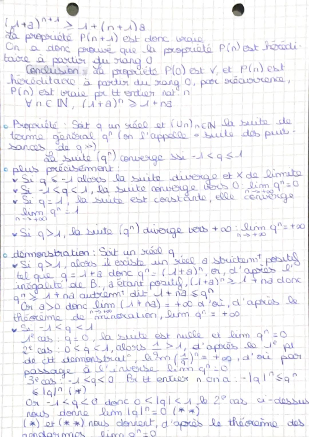 # MATHS

THEOREME DE COMPARAISON

LIMITES ET
COMPARAISON

Toute suite convergente est bornée
A réciproque fausse $\rightarrow$ (-1)^ prend t