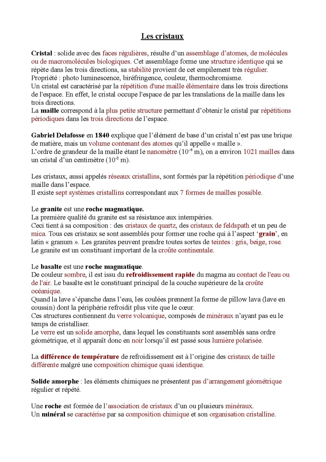 Les cristaux et les roches magmatiques: cours et exercices corrigés