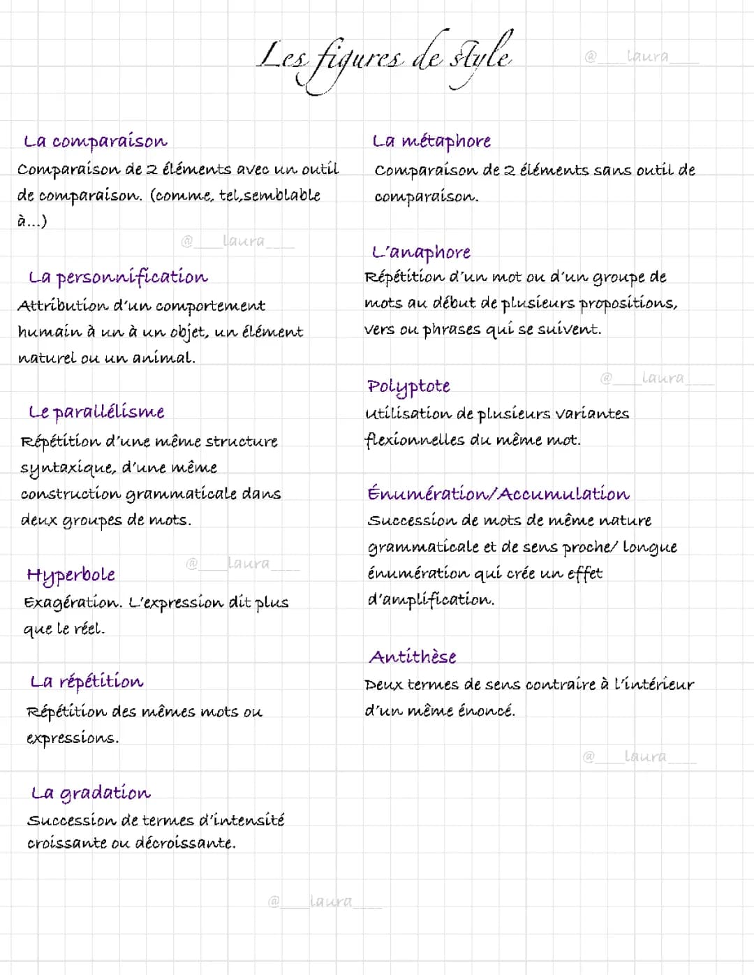 Les figures de style pour le brevet : Fiches et exercices