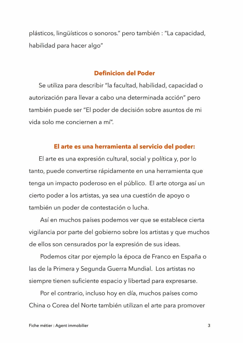 Español
Arte y poder
Fiche métier : Agent immobilier
@paolably
knowunity
1 ●
●
●
●
●
●
●
●
●
Vocabulario :
L'Art: El Arte
La peinture : La p