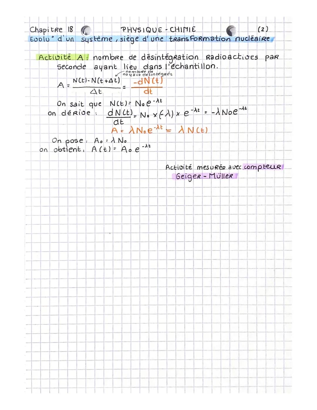 Chapitre n°15
PHYSIQUE CHIMIE
Dynamique du dipôle RC (Résistance - Condensateur),
*Regime permanent (indépendant du temps): At
*Régime varia